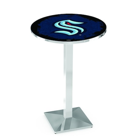 Holland Bar Stool Co 36" Chrome Seattle Kraken Pub Table L217C3628SeaKrk